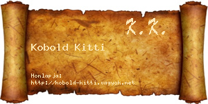 Kobold Kitti névjegykártya